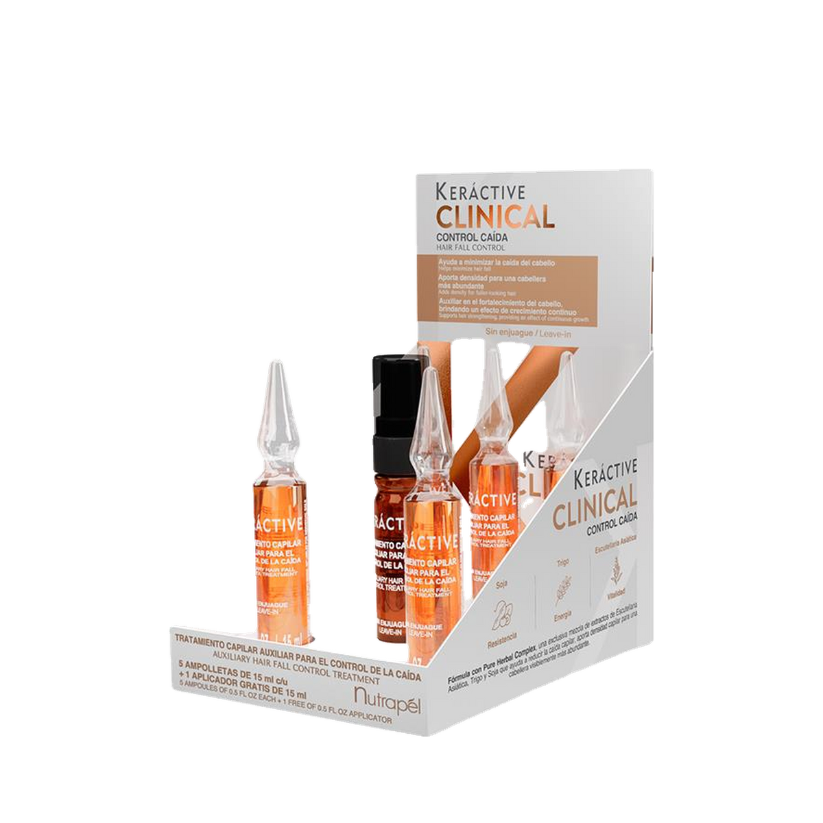Ampolleta control caída Nutrapel Keráctive Clinical 15 ml (por pieza)