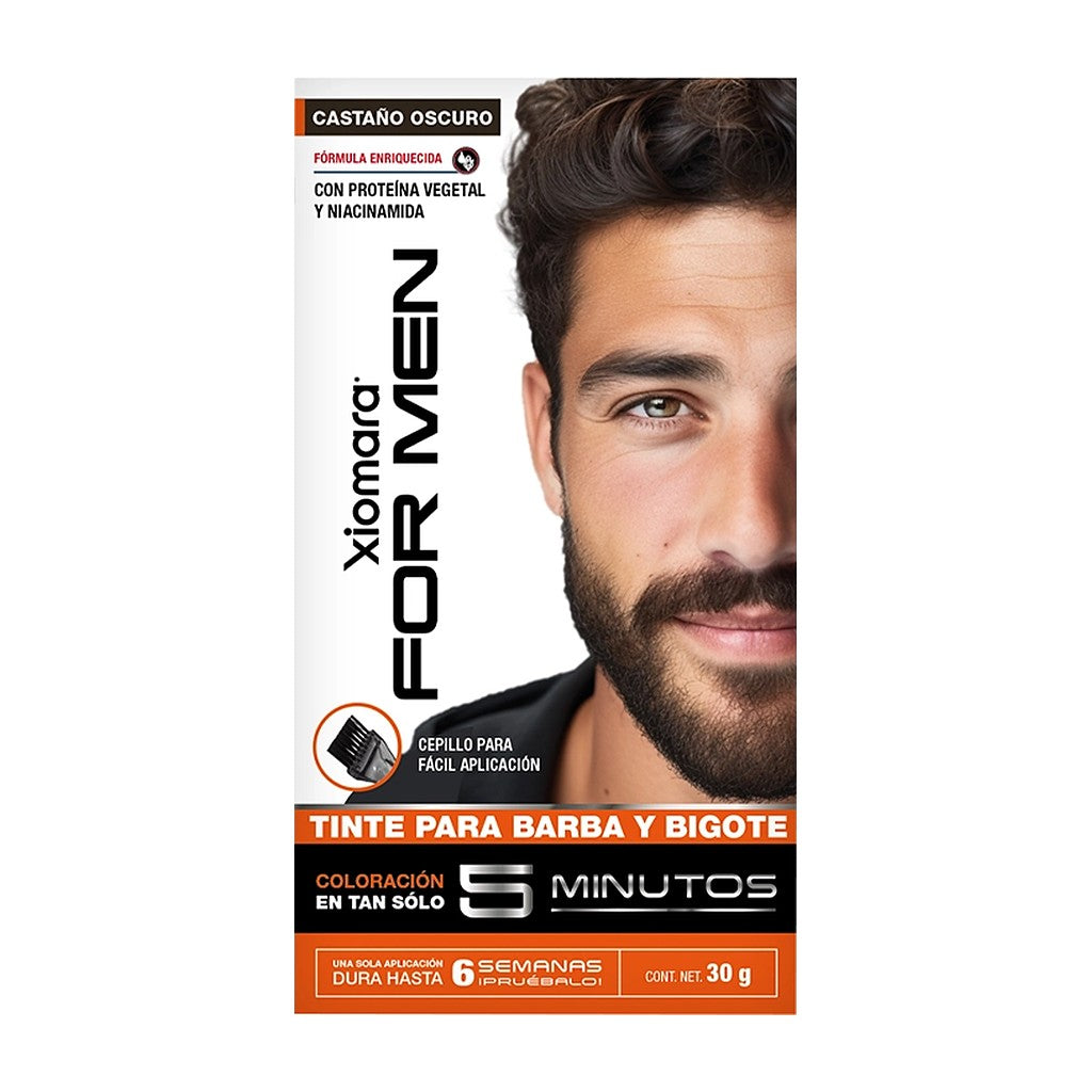 Tinte para barba y bigote Xiomara For Men – Castaño Oscuro