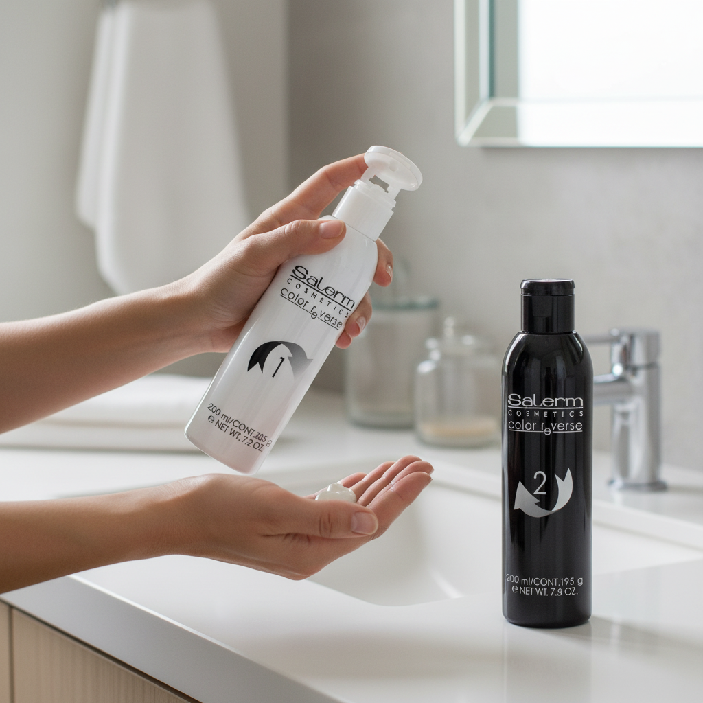 Aplicación de Salerm Color Reverse textura gel para eliminación de pigmentos artificiales