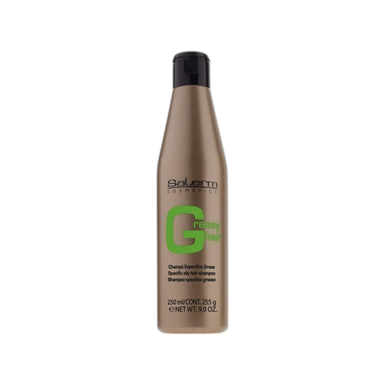 Salerm Champú Específico Grasa Control Sebo 250 ml, botella frontal