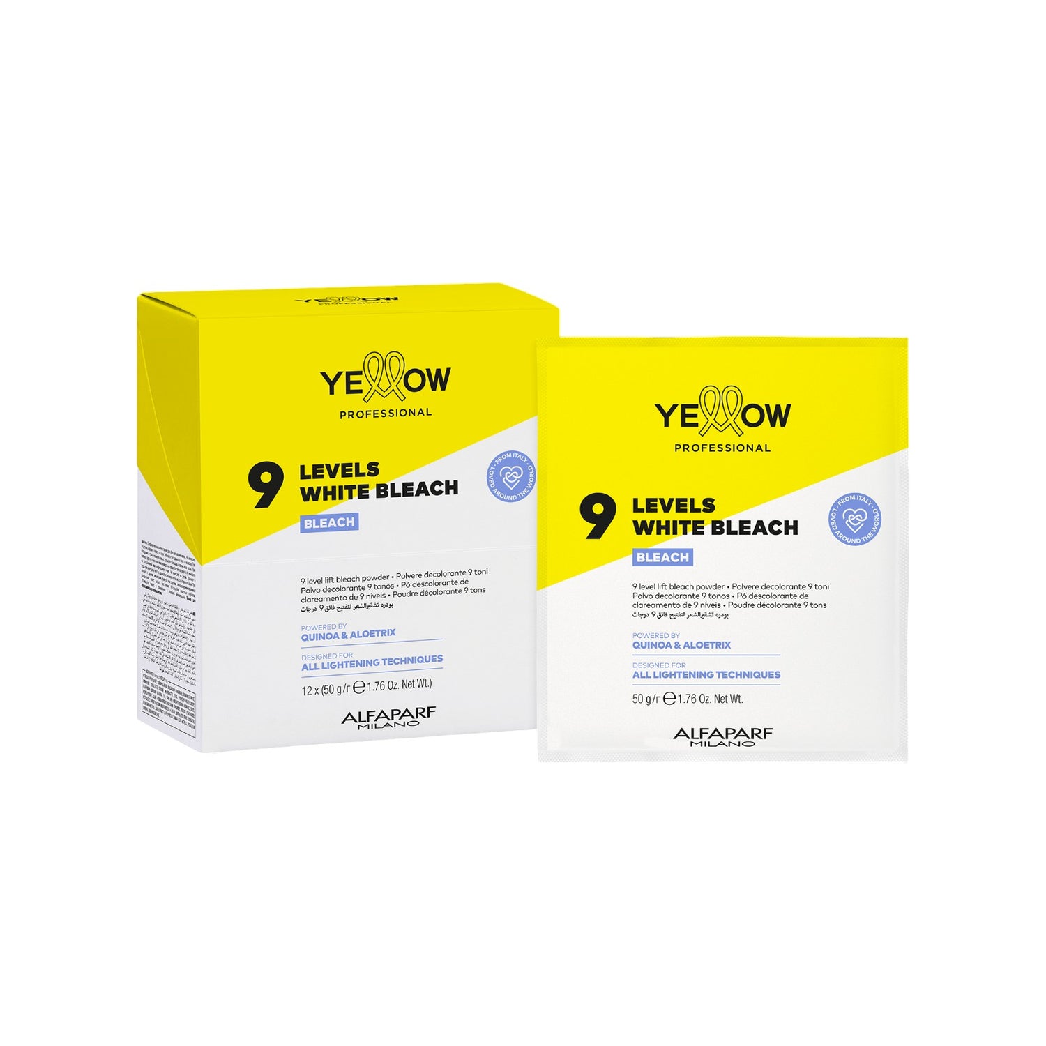 Yellow Bleach 9 Levels White Bleach Decoloración Profesional 50 g