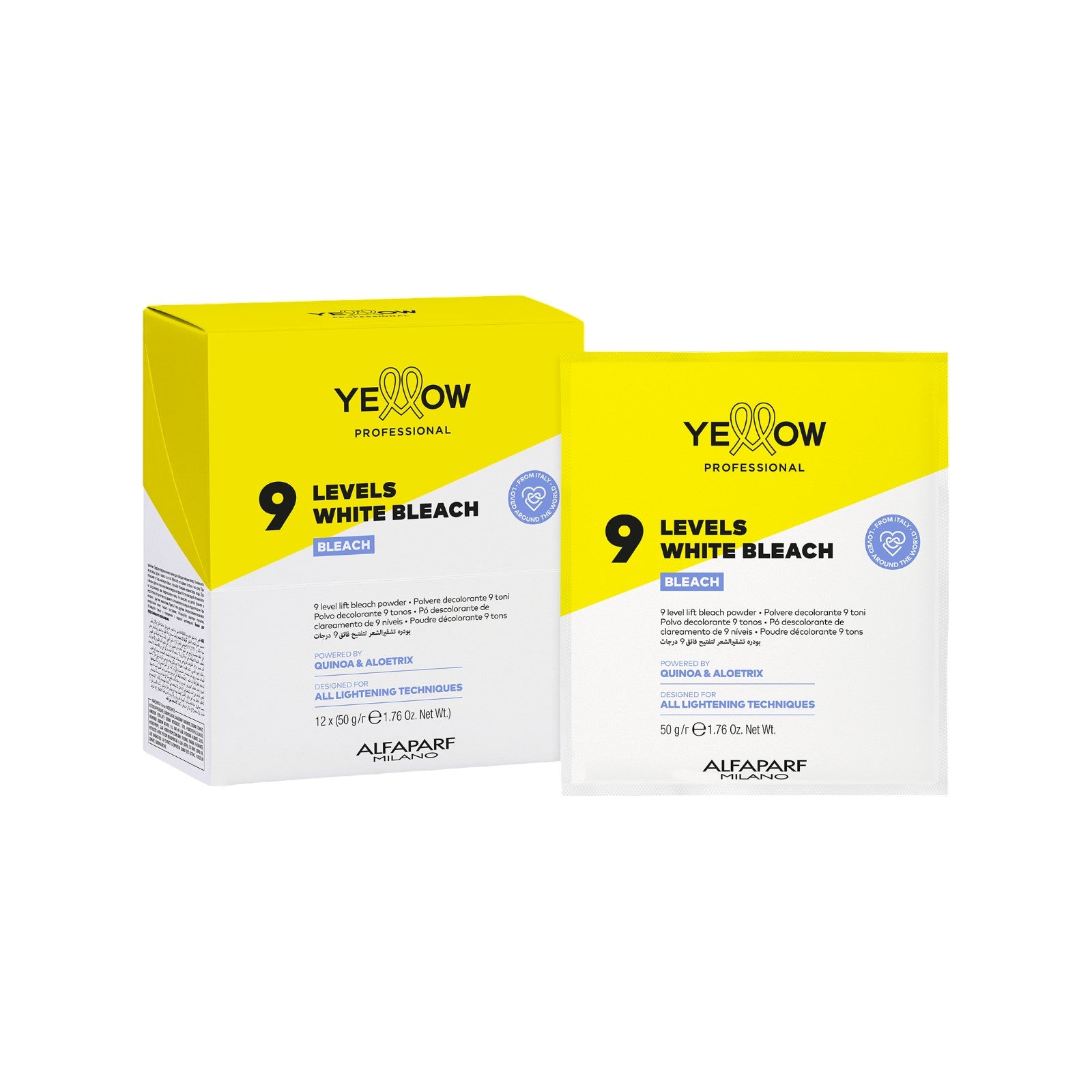 Yellow Bleach 9 Levels White Bleach Decoloración Profesional 50 g