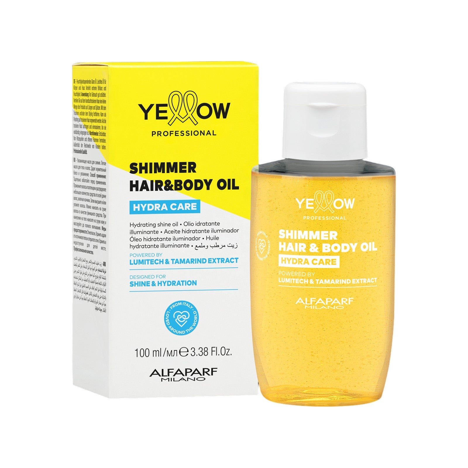 Yellow Hydra Care Shimmer Hair &amp; Body Oil Brillo e Hidratación 100 ml