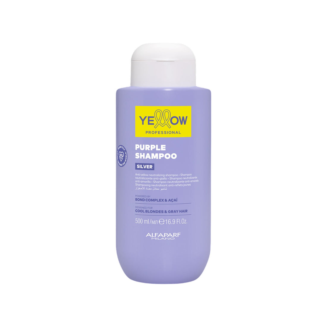 Yellow Silver Purple Shampoo Neutralización Anti-Amarillo 500 ml