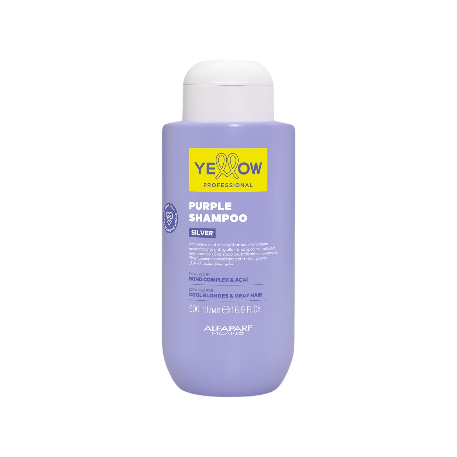 Yellow Silver Purple Shampoo Neutralización Anti-Amarillo 500 ml