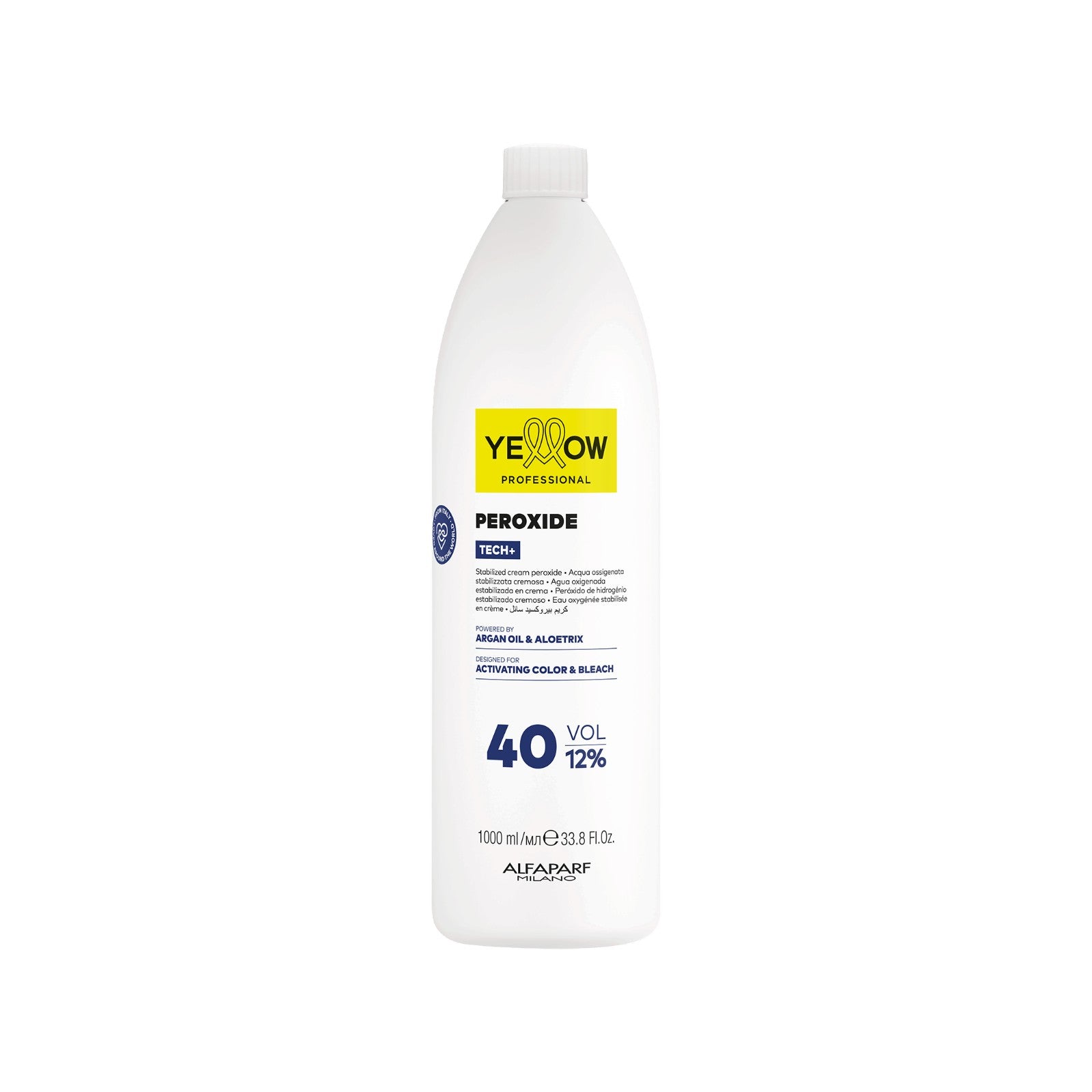 Yellow Tech+ Peroxide 1 L Activador de Color y Decoloración 40 Vol